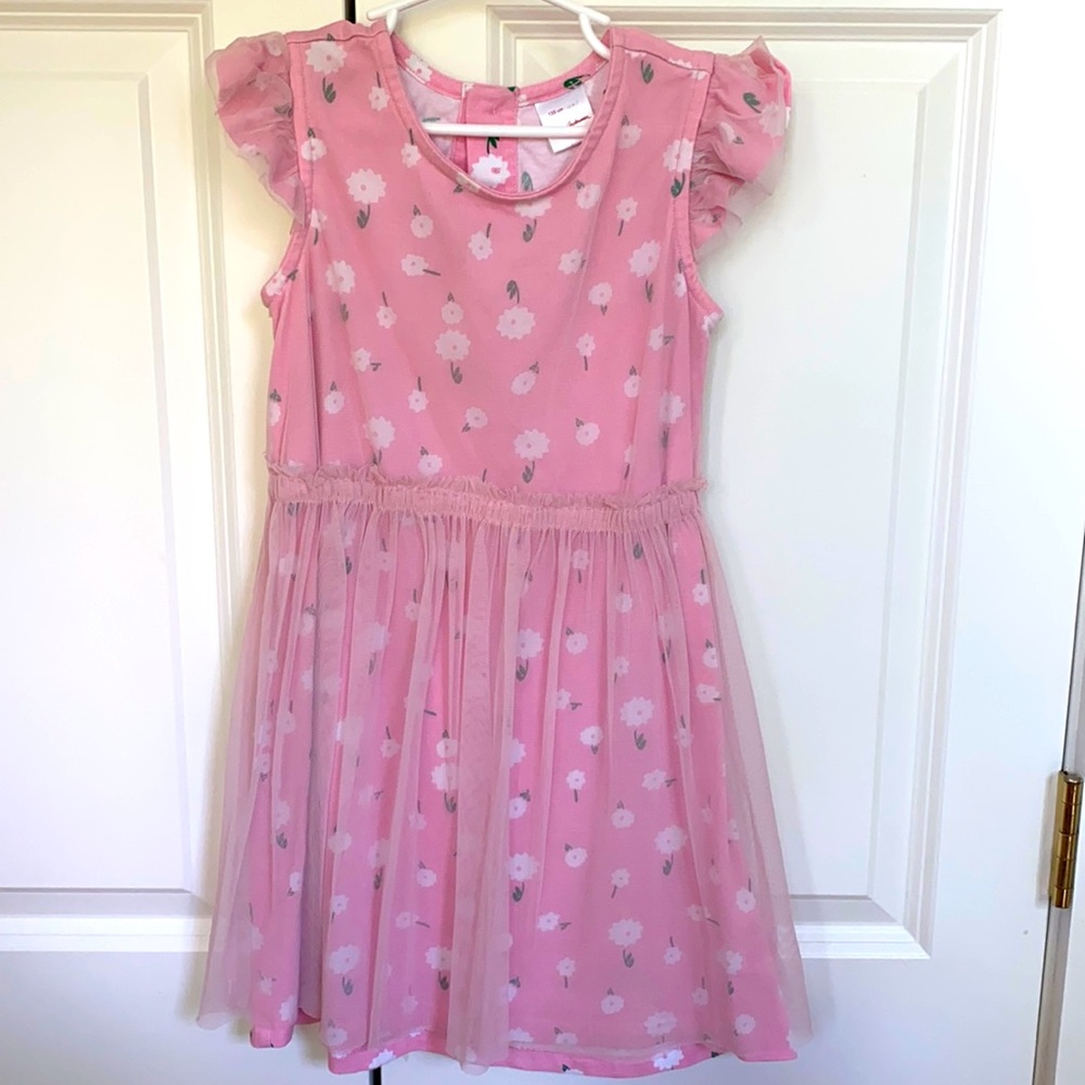 Hanna Andersson Pink flower dress size 6-7y